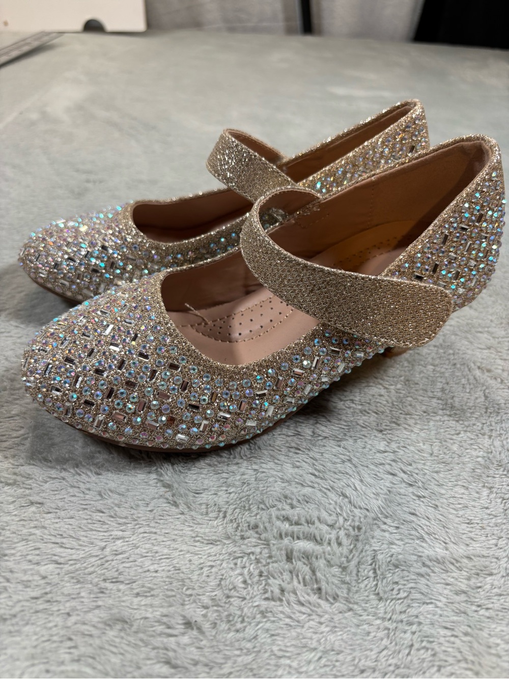 Fabulous Girls Rhinestone Mary Jane Dress Shoes - Size 13